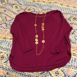Purple casual top 3/4 sleeves